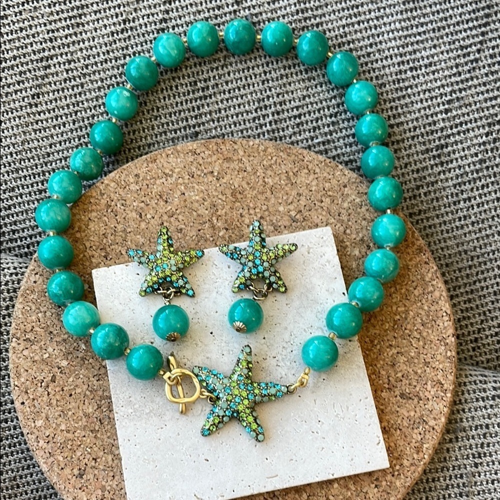 Anthropologie Blue and Gold Bracelet with Nautical Charm